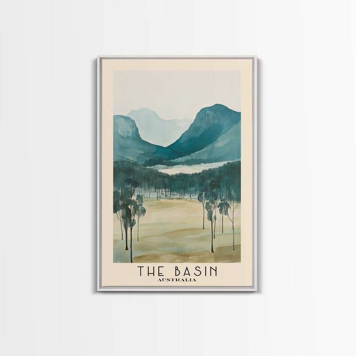 The Basin, Australia Watercolor Print, Vacation Gift, Australia Wall Art, Beach Painting, Beach Decor, Large Wall Art, Wood Frame Art