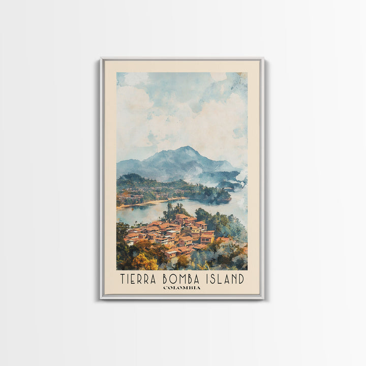 Tierra Bomba Island, Colombia Watercolor Beach Print, Vacation Gift, Colombia Wall Art, Beach Painting, Beach Decor, Beach Painting