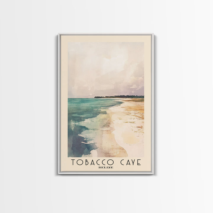 Tobacco Caye, Belize Watercolor Print, Vacation Gift, Belize Wall Art, Beach Painting, Beach Decor, Large Wall Art, Wood Frame Art