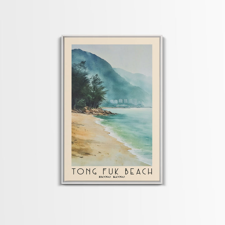 Tong Fuk Beach, Hong Kong Watercolor Print, Vacation Gift, Hong Kong Wall Art, Vacation Wall Art, Vacatation Memories, Beach Decor, Beach Or Lakehouse Art