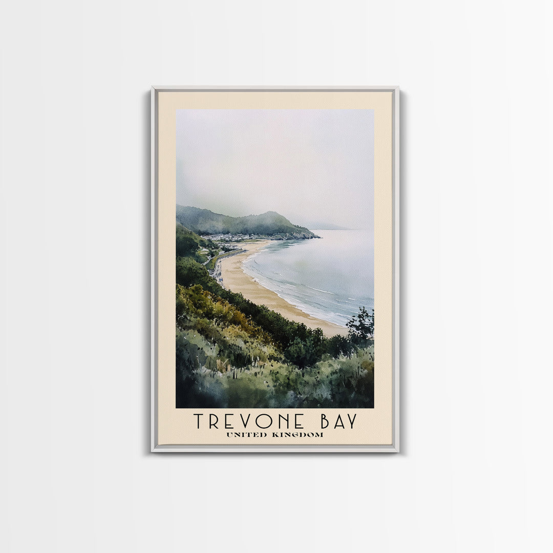 Trevone Bay, United Kingdom Watercolor Print, Vacation Gift, United Kingdom Wall Art, Beach Painting, Beach Decor, Beach Or Lakehouse Art