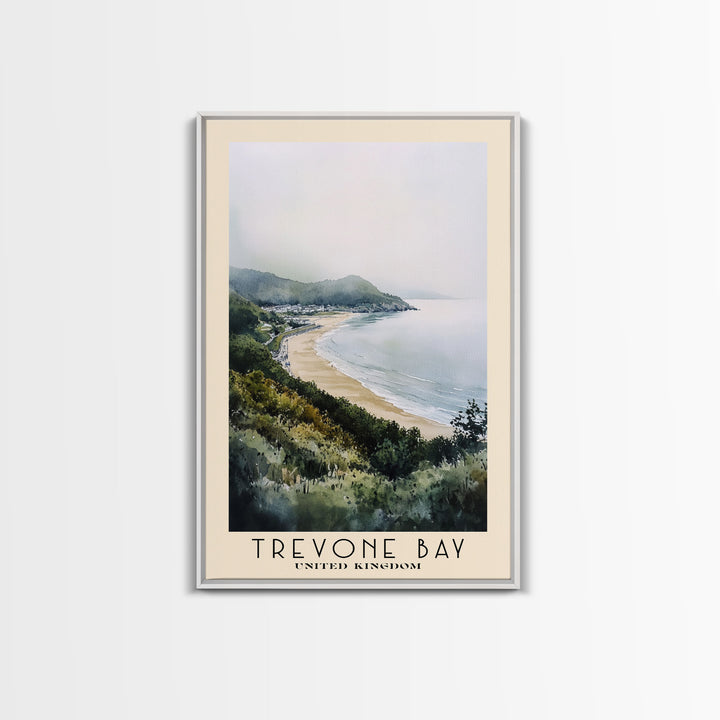 Trevone Bay, United Kingdom Watercolor Print, Vacation Gift, United Kingdom Wall Art, Beach Painting, Beach Decor, Beach Or Lakehouse Art