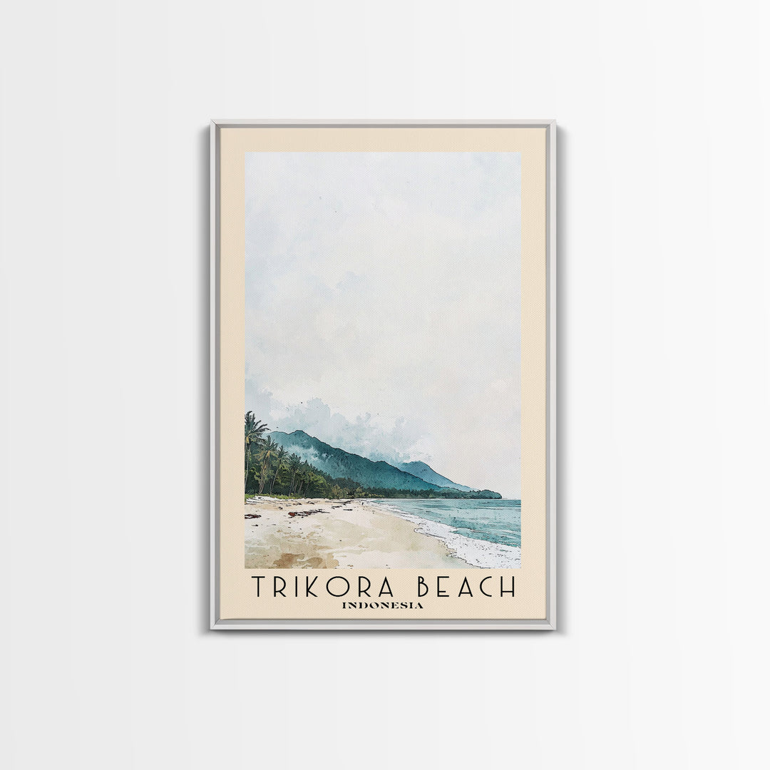 Trikora Beach, Indonesia Watercolor Beach Print, Vacation Gift, Indonesia Wall Art, Beach Painting, Beach Decor, Beach Painting