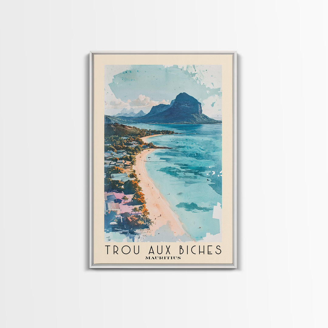 Trou aux Biches, Mauritius Watercolor Print, Vacation Gift, Mauritius Wall Art, Beach Painting, Beach Decor, Beach Or Lakehouse Art