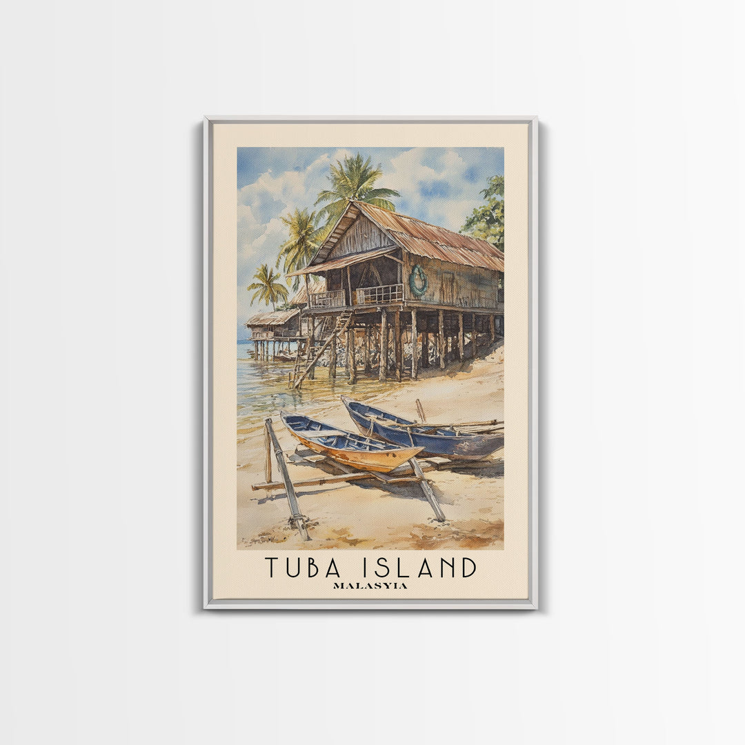 Tuba Island, Malasyia Watercolor Print, Vacation Gift, Malasyia Wall Art, Beach Painting, Beach Decor, Beach Or Lakehouse Art