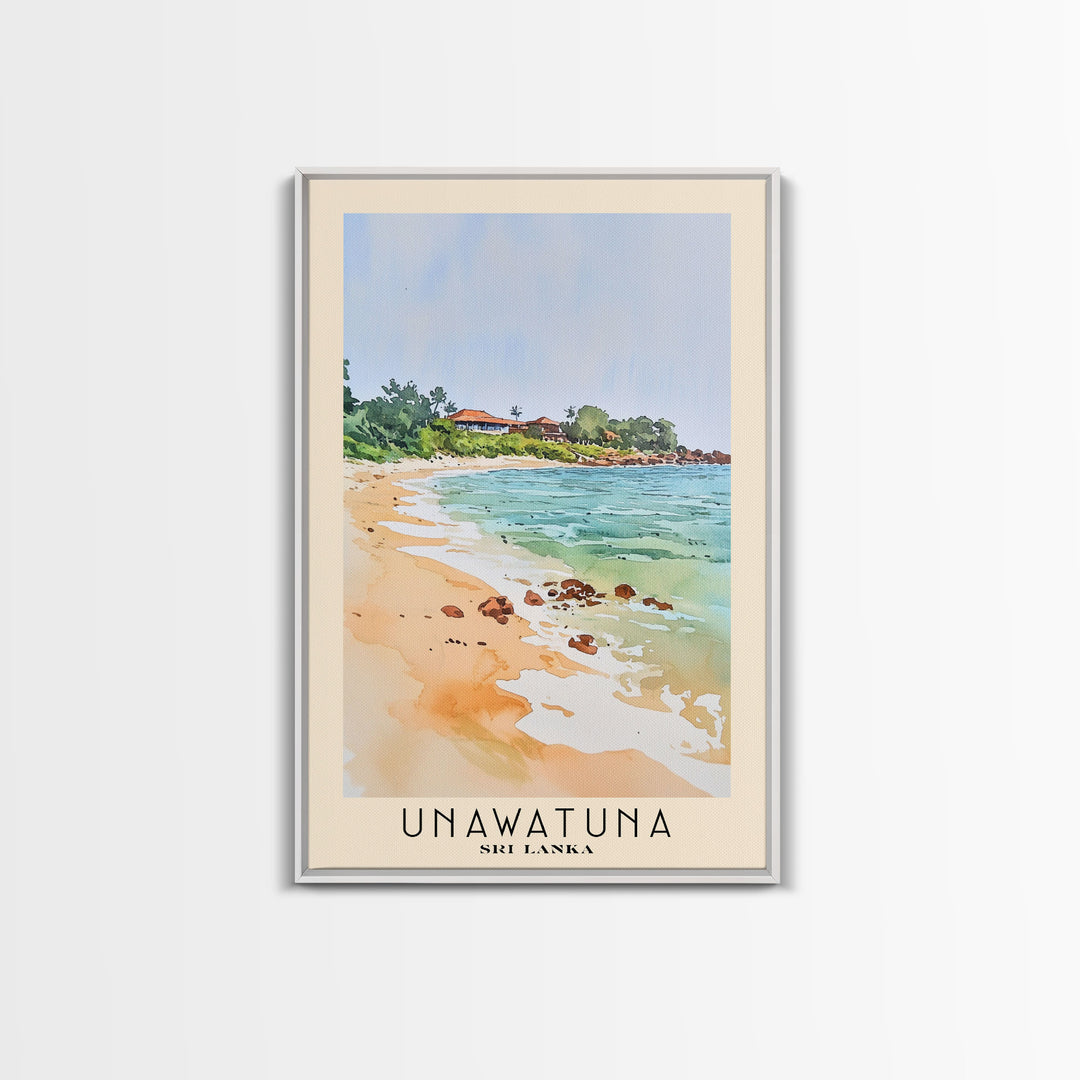 Unawatuna, Sri Lanka Watercolor Print, Vacation Gift, Sri Lanka Wall Art, Beach Painting, Beach Decor, Beach Or Lakehouse Art