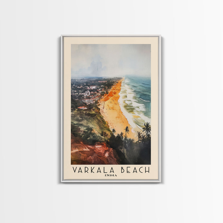 Varkala Beach, India Watercolor Print, Vacation Gift, India Wall Art, Vacation Wall Art, Vacatation Memories, Beach Decor, Beach Or Lakehouse Art