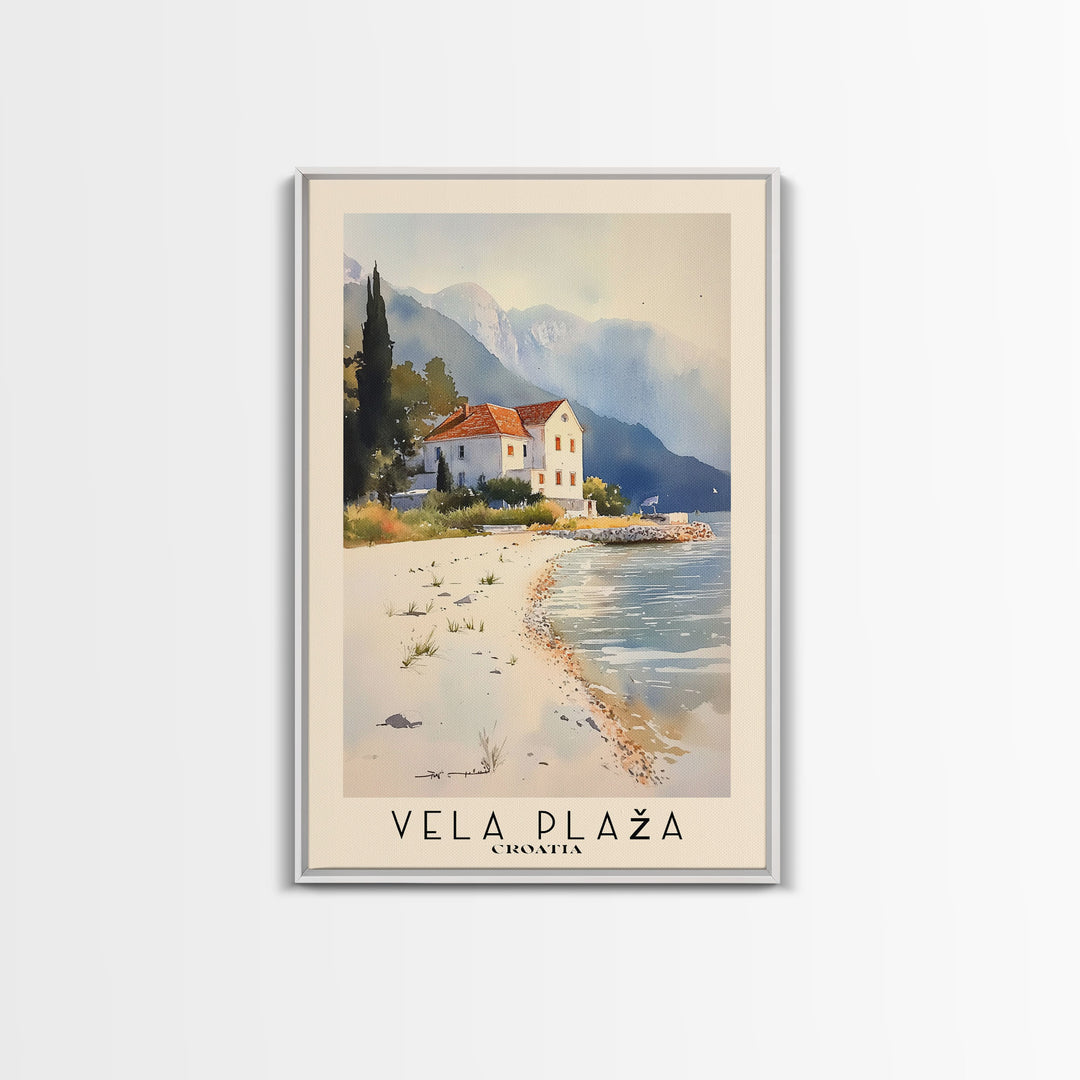 Vela Plaža, Croatia Watercolor Print, Vacation Gift, Croatia Wall Art, Beach Painting, Beach Decor, Beach Or Lakehouse Art