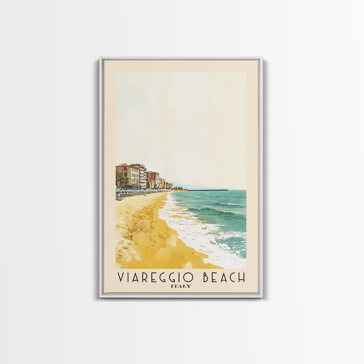 Viareggio Beach, Italy Watercolor Beach Print, Vacation Gift, Italy Wall Art, Beach Painting, Beach Decor, Beach Painting