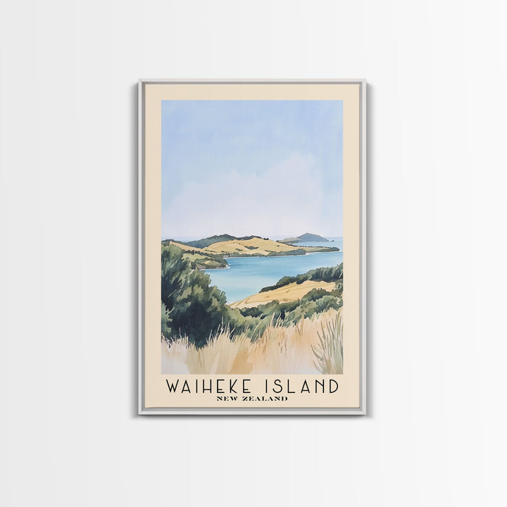 Waiheke Island, New Zealand Watercolor Print, Vacation Gift, New Zealand Wall Art, Vacation Wall Art, Vacatation Memories, Beach Decor, Beach Or Lakehouse Art