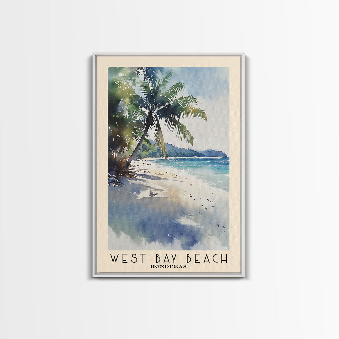 West Bay Beach, Honduras Watercolor Print, Vacation Gift, Honduras Wall Art, Vacation Wall Art, Vacatation Memories, Beach Decor, Beach Or Lakehouse Art