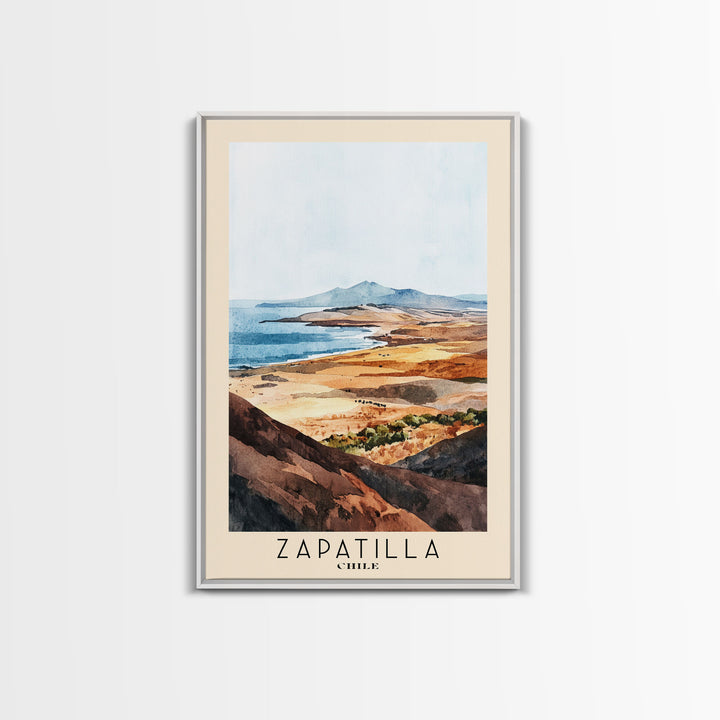 Zapatilla, Chile Watercolor Print, Vacation Gift, Chile Wall Art, Beach Painting, Beach Decor, Beach Or Lakehouse Art