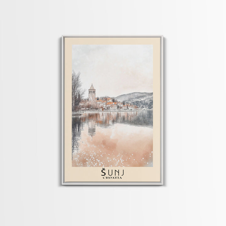 Šunj, Croatia Watercolor Print, Vacation Gift, Croatia Wall Art, Vacation Wall Art, Vacatation Memories, Beach Decor, Beach Or Lakehouse Art