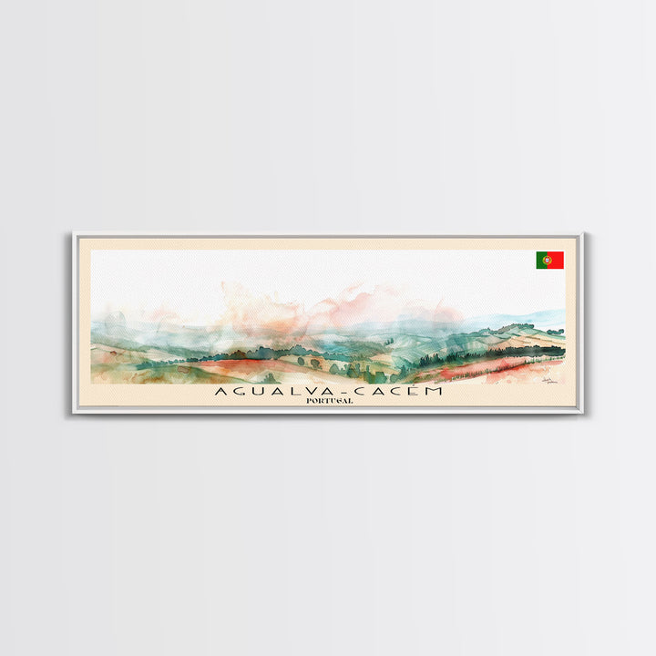 Agualva Portugal Wall Art, Panoramic Travel Poster, Panoramic Framed Canvas Print, City Wall Art, Wall Hanging Home Decor, Travel Art