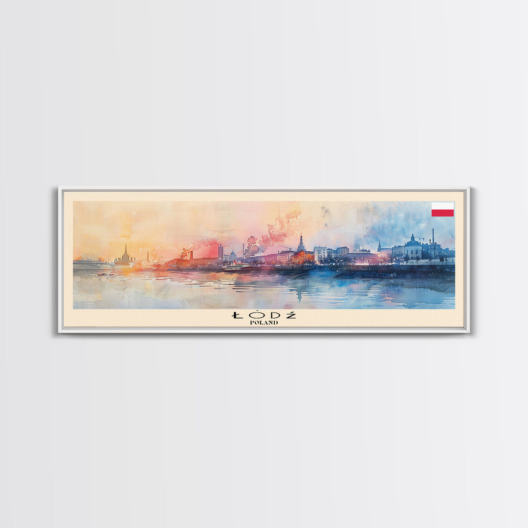 Somewhere Poland Wall Art, Panoramic Travel Poster, Panoramic Framed Canvas Print, City Wall Art, Wall Hanging Home Decor, Travel Art