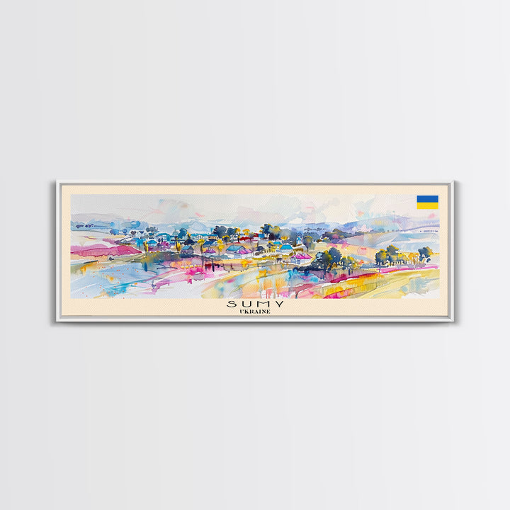 Sumy Ukraine Travel Art, City Art, Framed Canvas Print or Metal Wall Art, Europe Travel Poster, Panoramic Wall Art, Extra Wide Wall Art