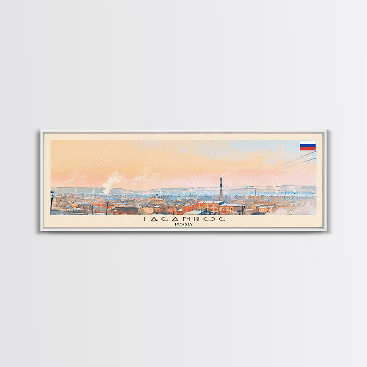 Taganrog Russia Travel Art, City Art, Framed Canvas Print or Metal Wall Art, Europe Travel Poster, Panoramic Wall Art, Extra Wide Wall Art