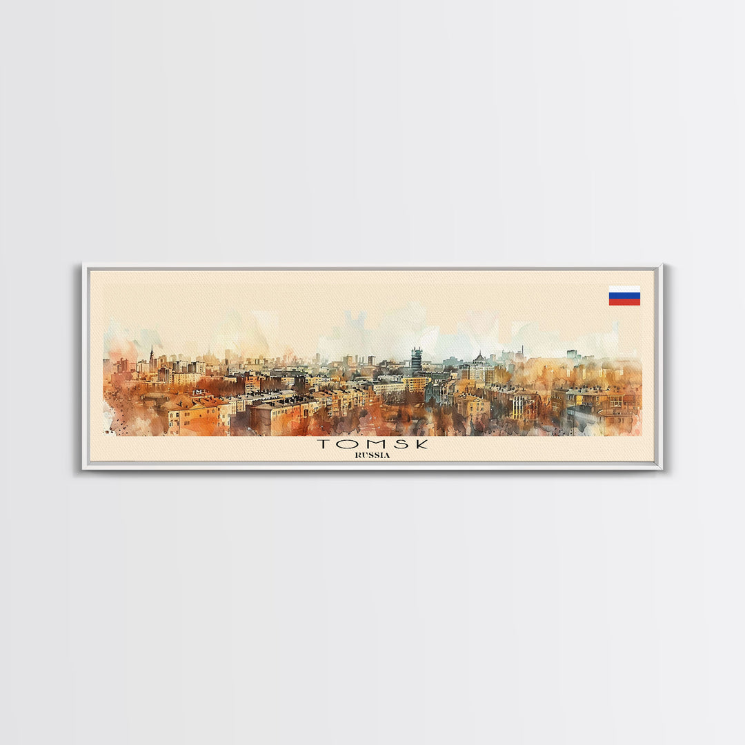 Tomsk Russia Wall Art, Panoramic Travel Poster, Panoramic Framed Canvas Print, City Wall Art, Wall Hanging Home Decor, Travel Art