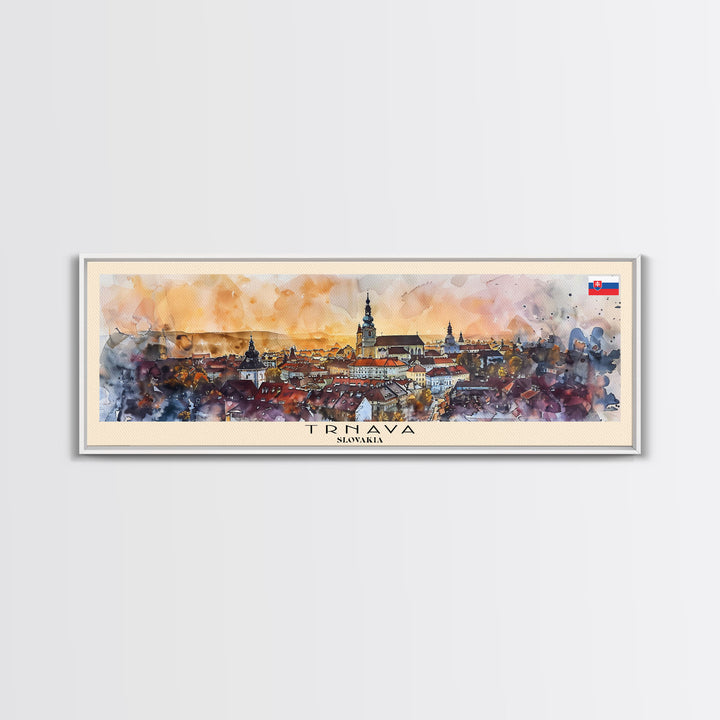 Trnava Slovakia Wall Art, Panoramic Travel Poster, Panoramic Framed Canvas Print, City Wall Art, Wall Hanging Home Decor, Travel Art