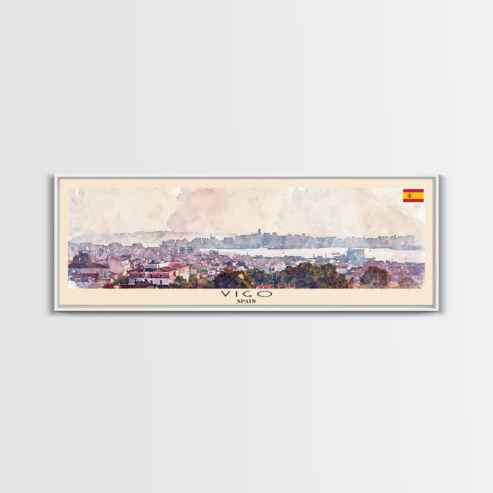 Vigo Spain Wall Art, Panoramic Travel Poster, Panoramic Framed Canvas Print, City Wall Art, Wall Hanging Home Decor, Travel Art