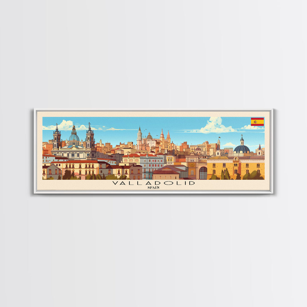 Valladolid Spain Wall Art, Panoramic Travel Poster, Panoramic Framed Canvas Print, City Wall Art, Wall Hanging Home Decor, Travel Art