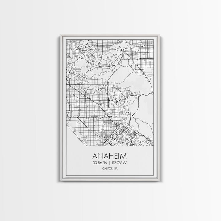 Anaheim Street Map, California Map, City Map Wall Decor, Travel Map, Minimalist, Modern Art, Wall Art, Canvas Print, Canvas Wall Art