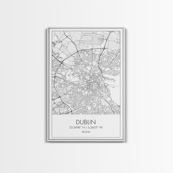 Dublin Street Map, Ireland Map, Europe City Map Art, Minimalist Art, Wall Art, Canvas Print, Pilot Gifts, Travel Wall Art, Above Bed Décor