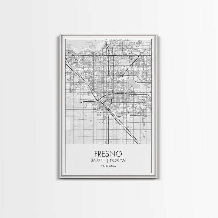 Fresno Street Map, California Map, City Map Art, Minimalist Art, Wall Art, Canvas Print, Bar Wall Art, Teen Gift, Travel Wall Art,