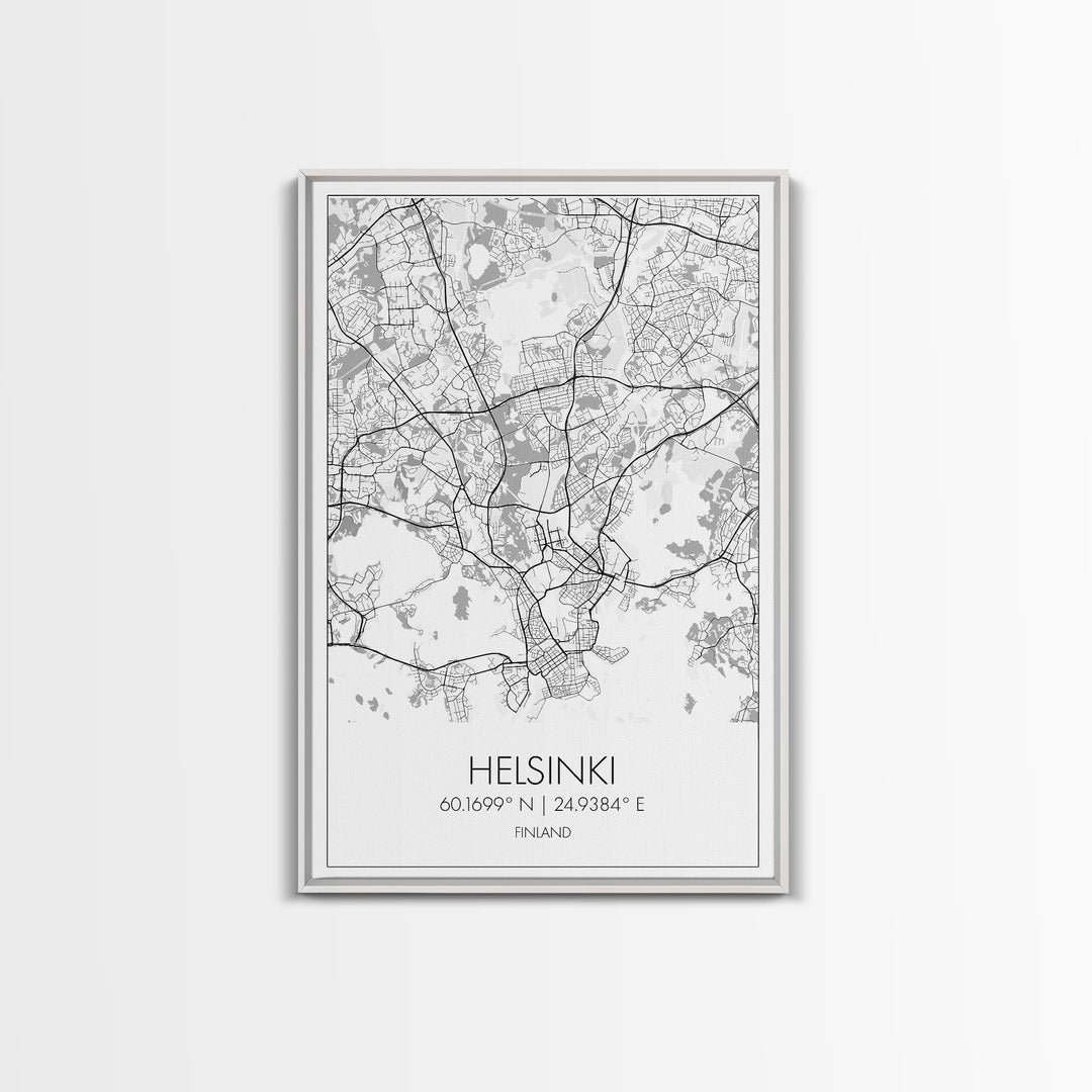 Helsinki Street Map, Finland Map, Europe City Map Art, Minimalist Art, Wall Art, Canvas Print, Travel Wall Art, Gifts For Him, Bedroom Art