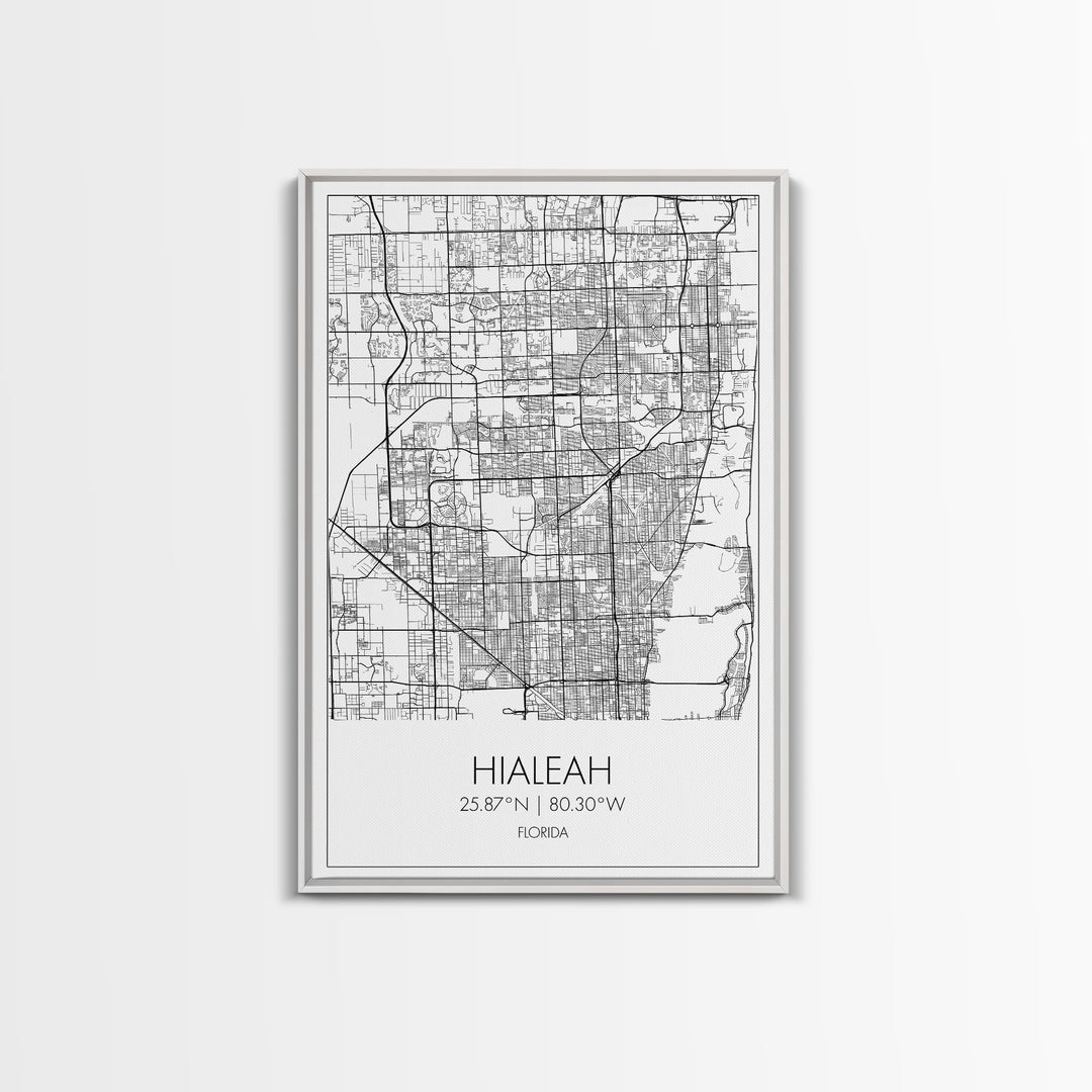 Hialeah Street Map, Nevada Map, City Map Art, Minimalist Wall Art, Wall Art, Canvas Print, Office Wall Art, Teen Gift, Travel Wall Print