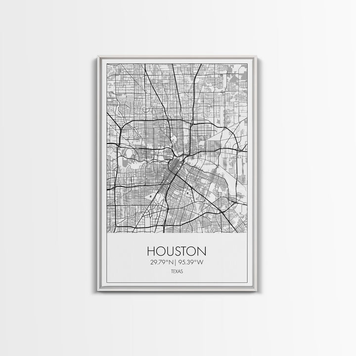 Houston Street Map, Texas Map, ity Map Art, Minimalist Art, Wall Art, Canvas Print, Travel Print, Farmhouse Wall Art, Gift For Couple