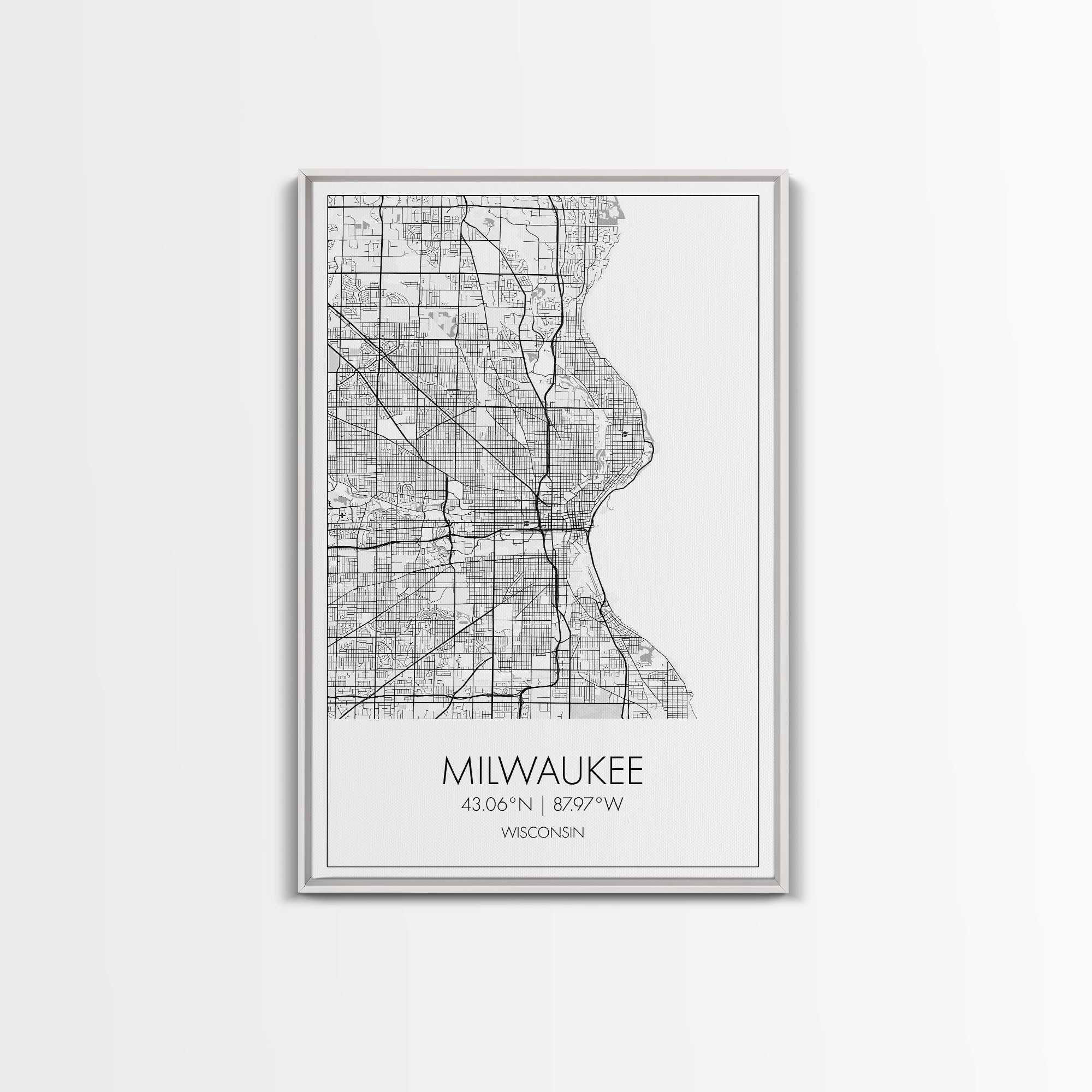 Milwaukee Street Map, Wisconsin Map, City Map Art, Modern Art, Wall Art, Canvas Print, Bedroom Prints, Travel Wall Décor, Friend Gift