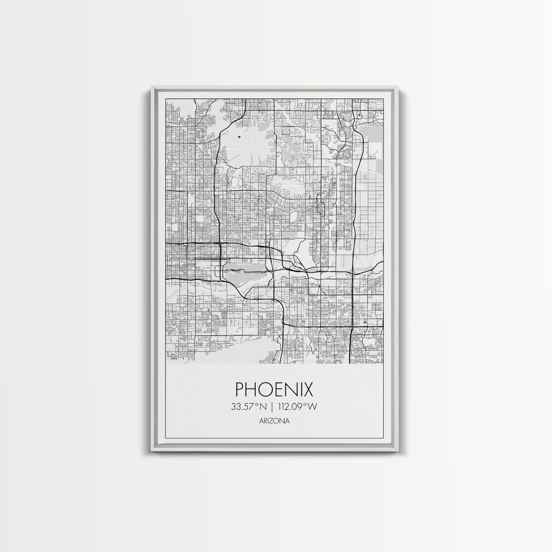 Phoenix Street Map, Arizona Map, City Map Art, Minimalist Art, Wall Art, Canvas Print, Master Bedroom Décor, Gifts For Her, Travel Wall Art