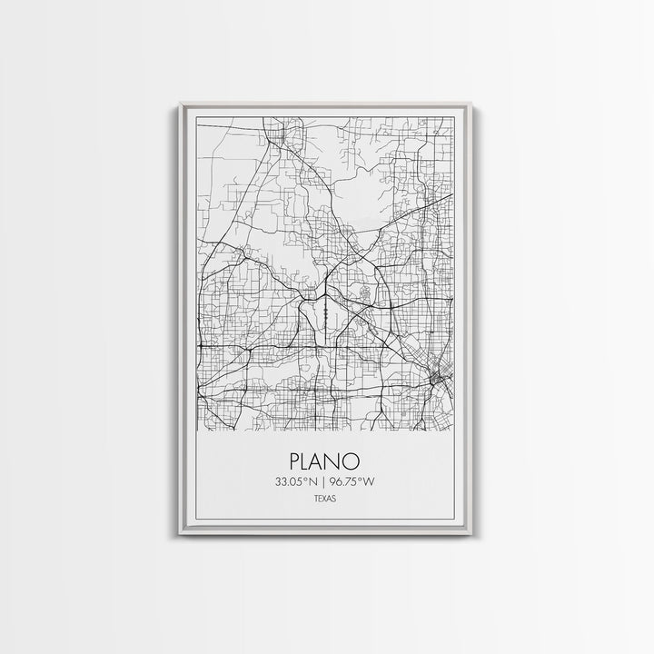 Plano Street Map, Texas Map, City Map Art, Minimalist Art, Wall Art, Canvas Print, Wall Art Prints, Travelling Gift, Living Room Décor