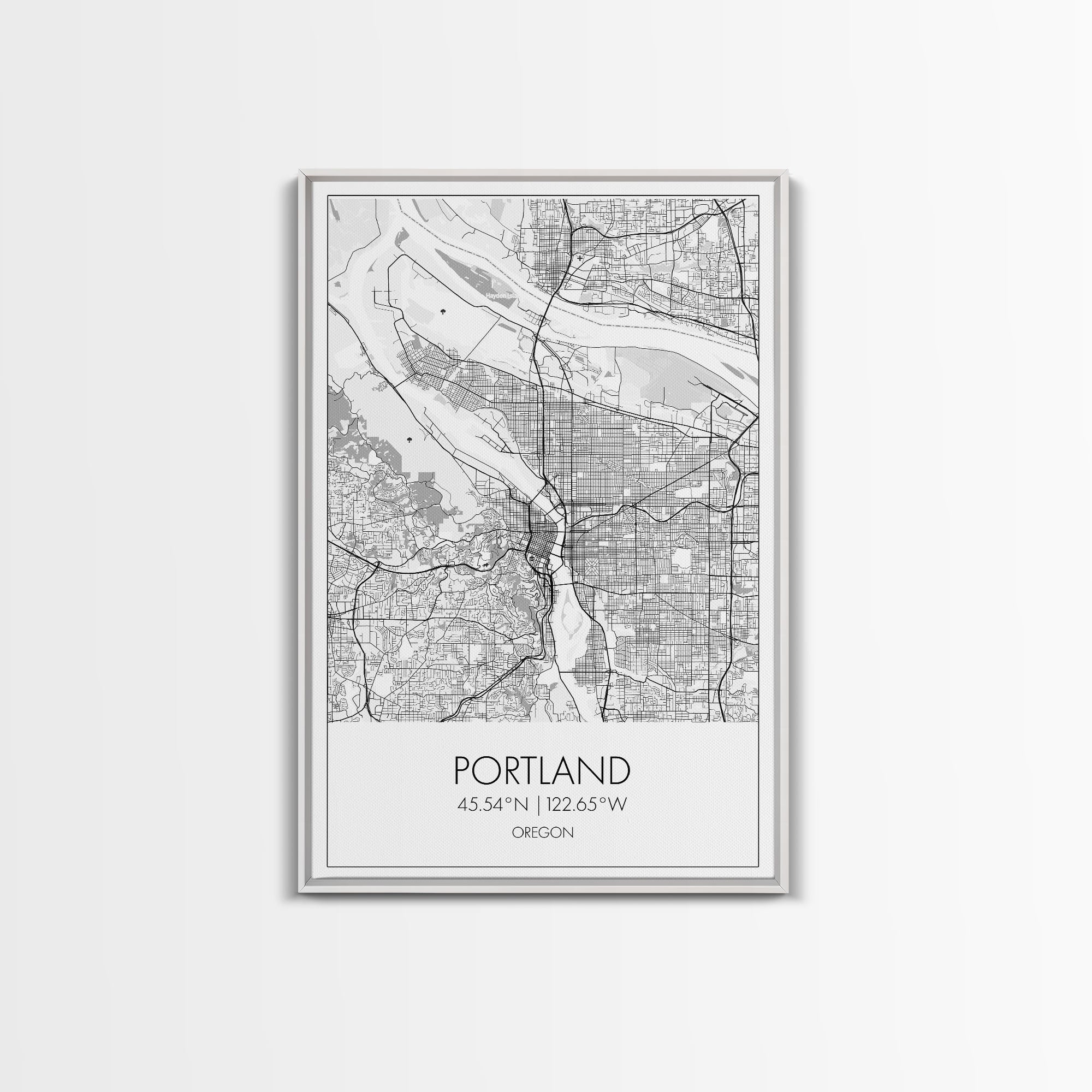 Portland Street Map, Oregon Map, City Map Art, Minimalist Art, Wall Art, Canvas Print, Black And White Art, Travel Print, Couples Gift