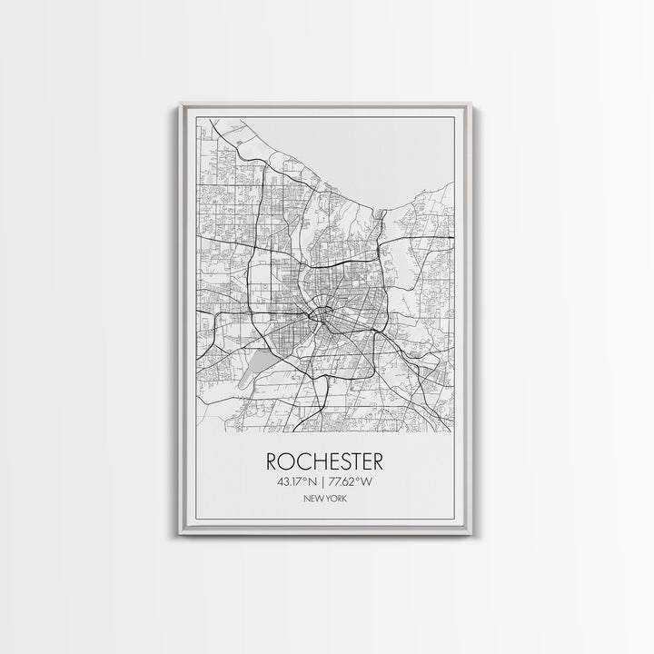 Rochester Street Map, New York Map, City Map Art, Minimalist Art, Wall Art, Canvas Print, Boys Room Décor, Best Friend Gift, Travel Print