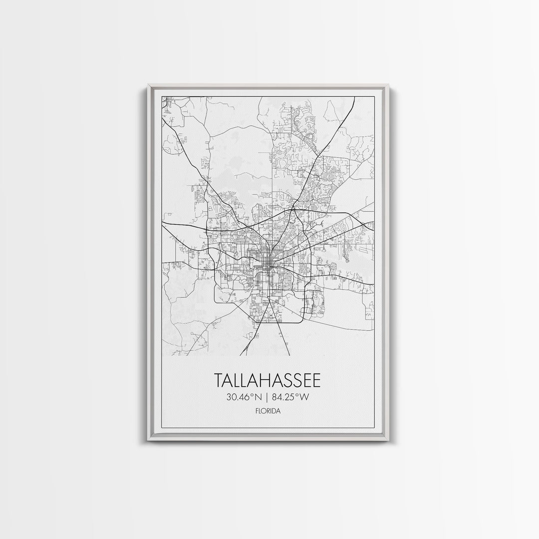 Tallahassee Street Map, Florida Map, City Map Print, Modern Wall Art, Wall Art, Canvas Print, Wall Art Canvas, Gift For Women, Travel Print