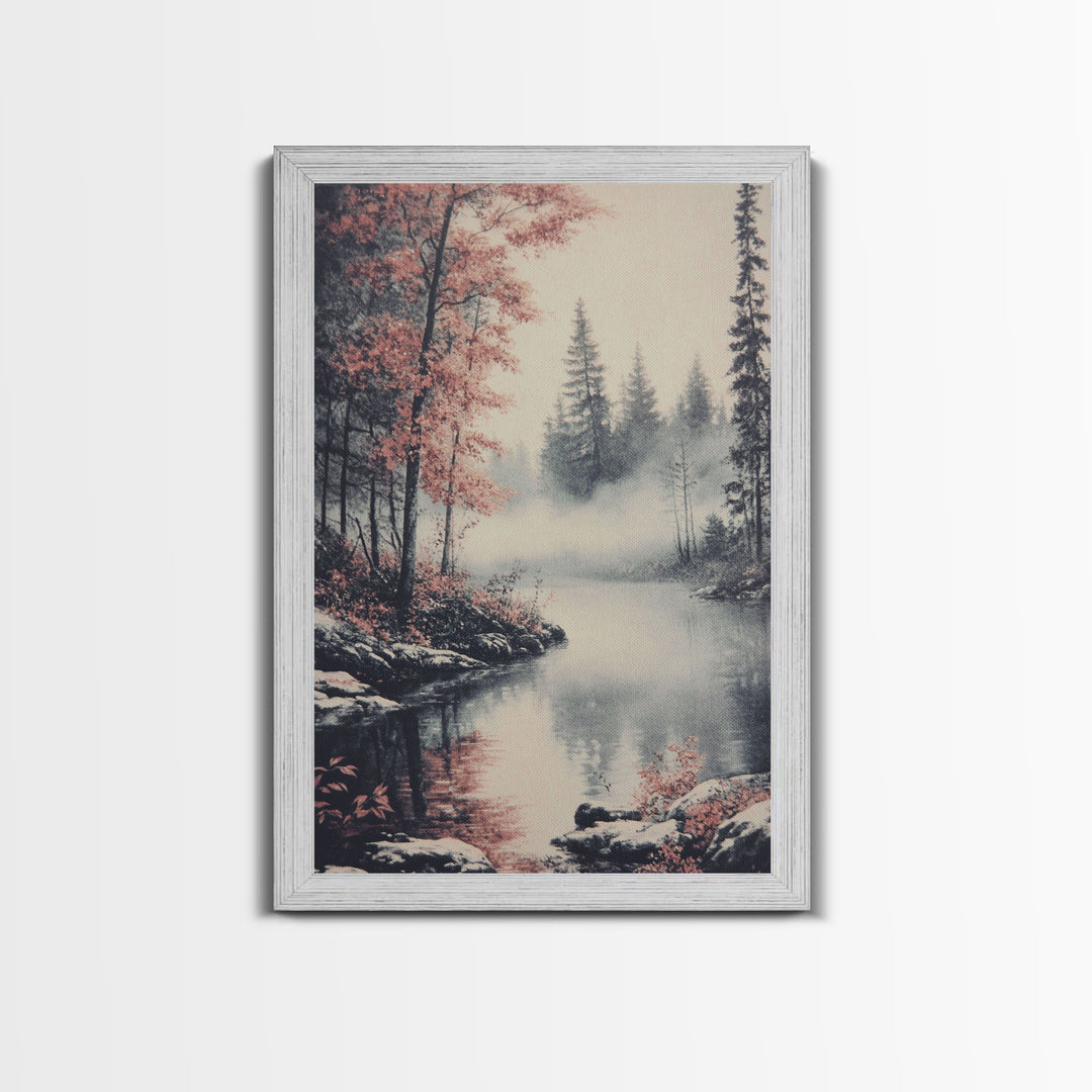 Canvas Print of Serene Winter Landscape with Snow and Bare Trees, Winter Wall Art, Moody Landscape, Gift Idea, Minimalist Seasonal Decor