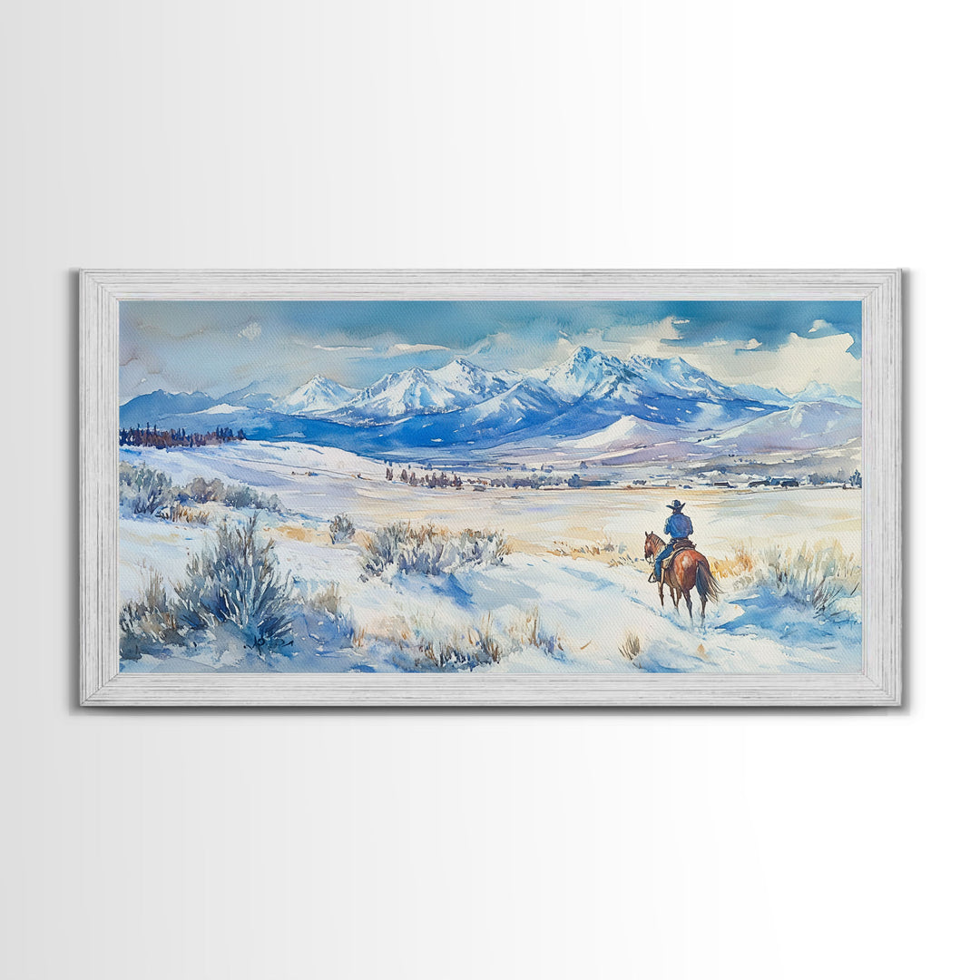 Journey to the Peaks - winter landscape art, snowy mountain art, winter wall decor, Christmas vacation decor, rustic Christmas decor