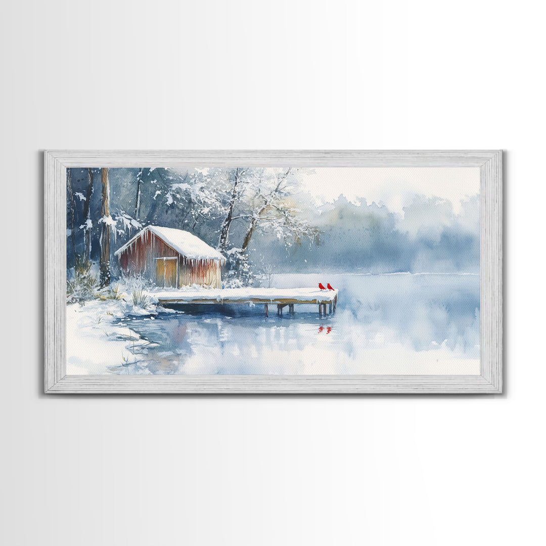 Winter Solitude - winter wall art, winter wonderland, watercolor Christmas, farmhouse Christmas decor, Christmas prints