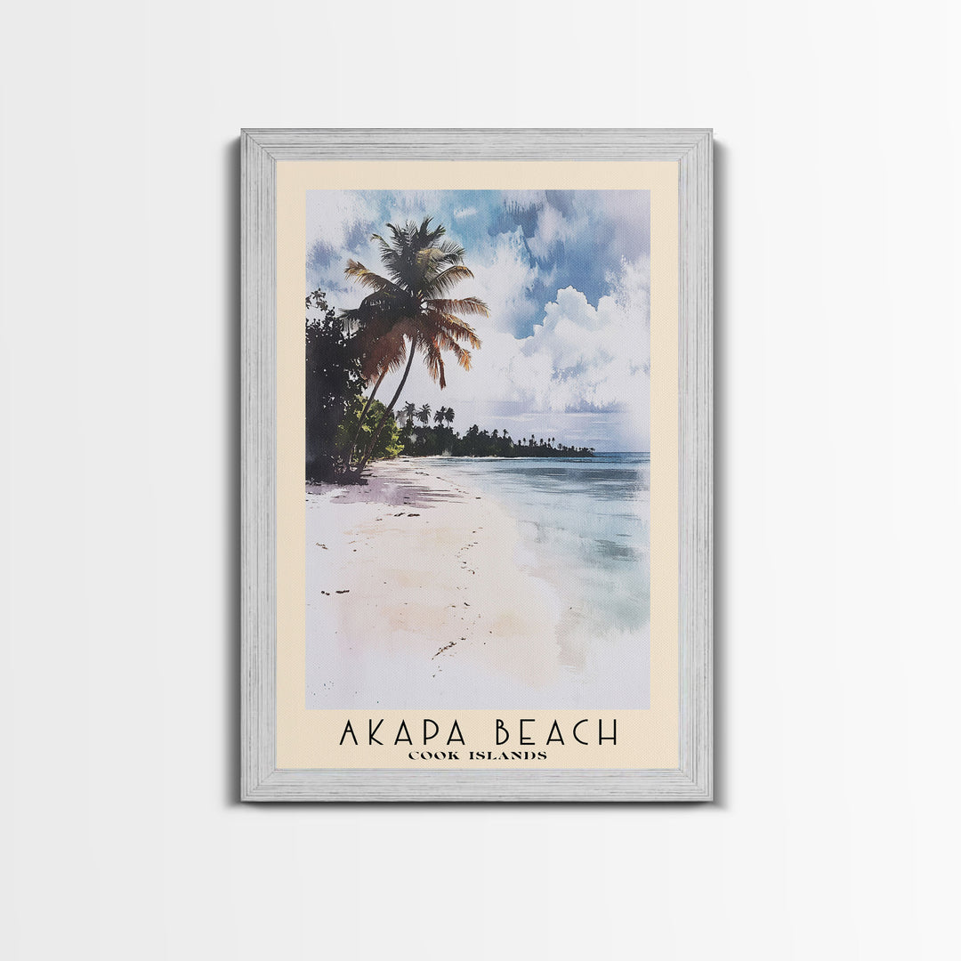 Akapa Beach, Cook Islands Watercolor Print, Vacation Gift, Cook Islands Wall Art, Beach Painting, Beach Decor, Beach Or Lakehouse Art