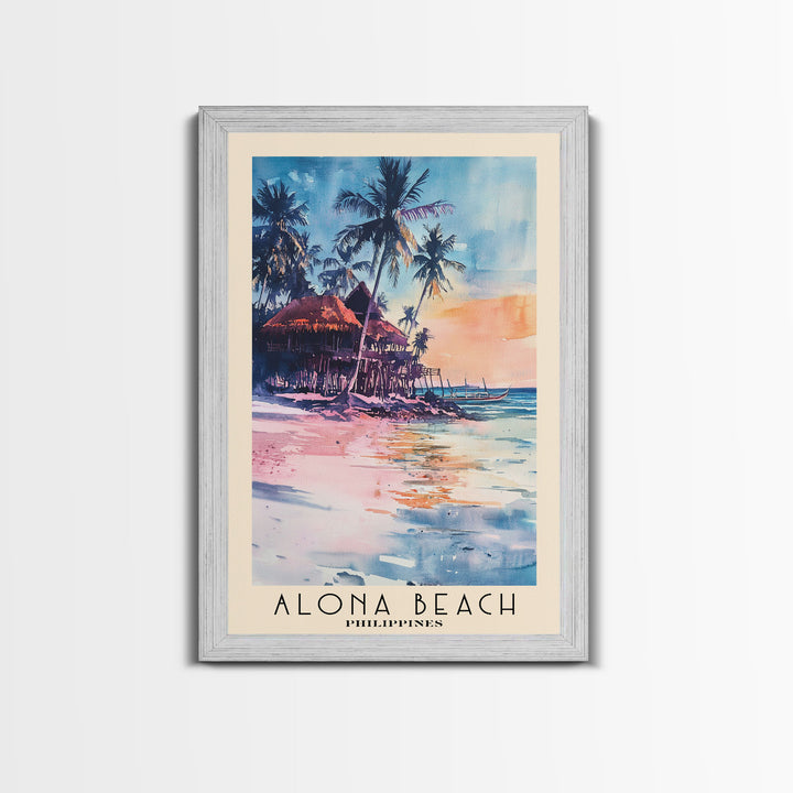 Alona Beach, Philippines Watercolor Print, Vacation Gift, Philippines Wall Art, Vacation Wall Art, Vacatation Memories, Beach Decor, Beach Or Lakehouse Art