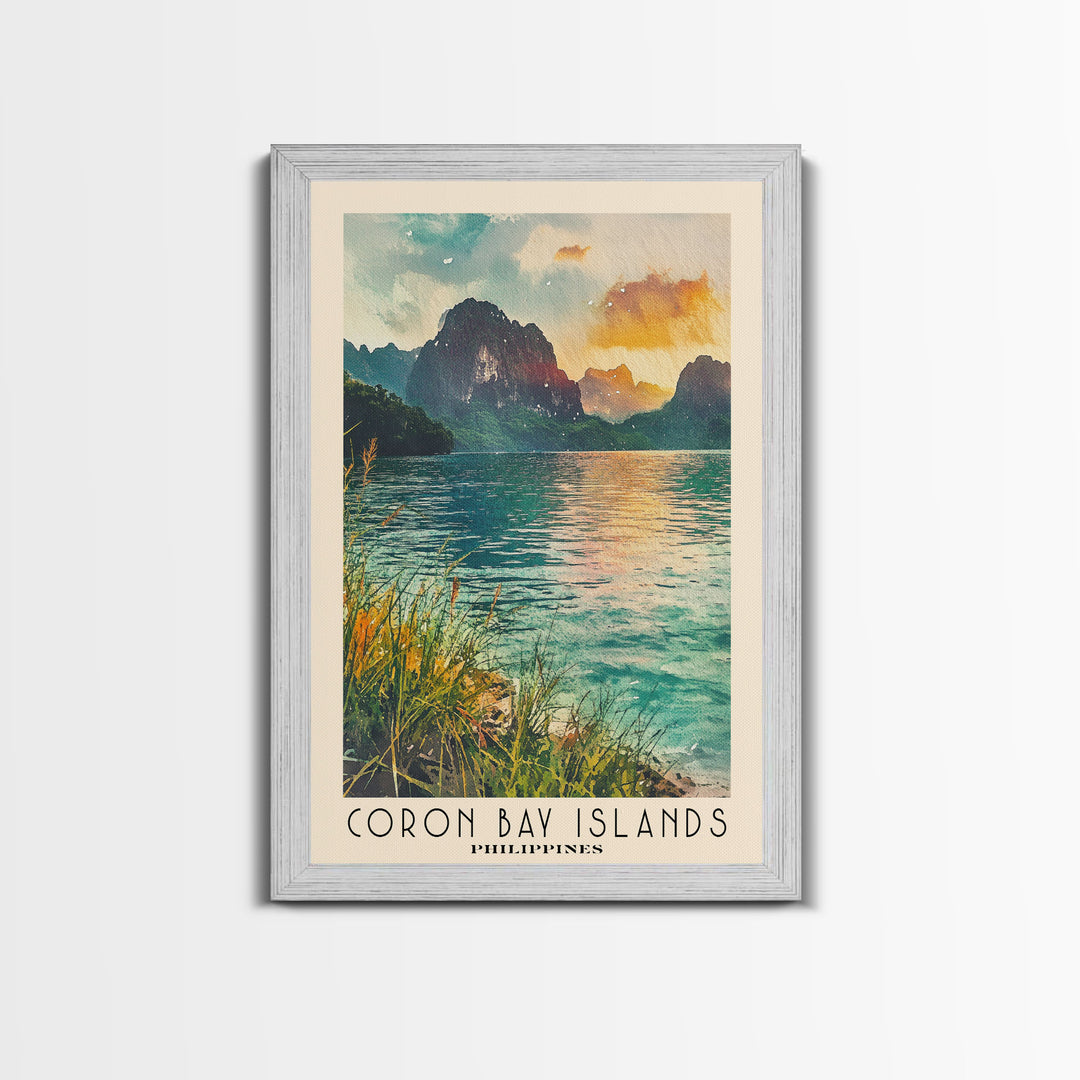 Coron Bay Islands, Philippines Watercolor Print, Vacation Gift, Philippines Wall Art, Beach Painting, Beach Decor, Beach Or Lakehouse Art