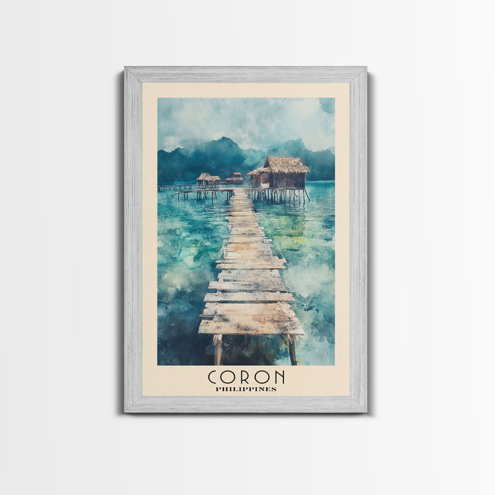 Coron, Philippines Watercolor Print, Vacation Gift, Philippines Wall Art, Vacation Wall Art, Vacatation Memories, Beach Decor, Beach Or Lakehouse Art