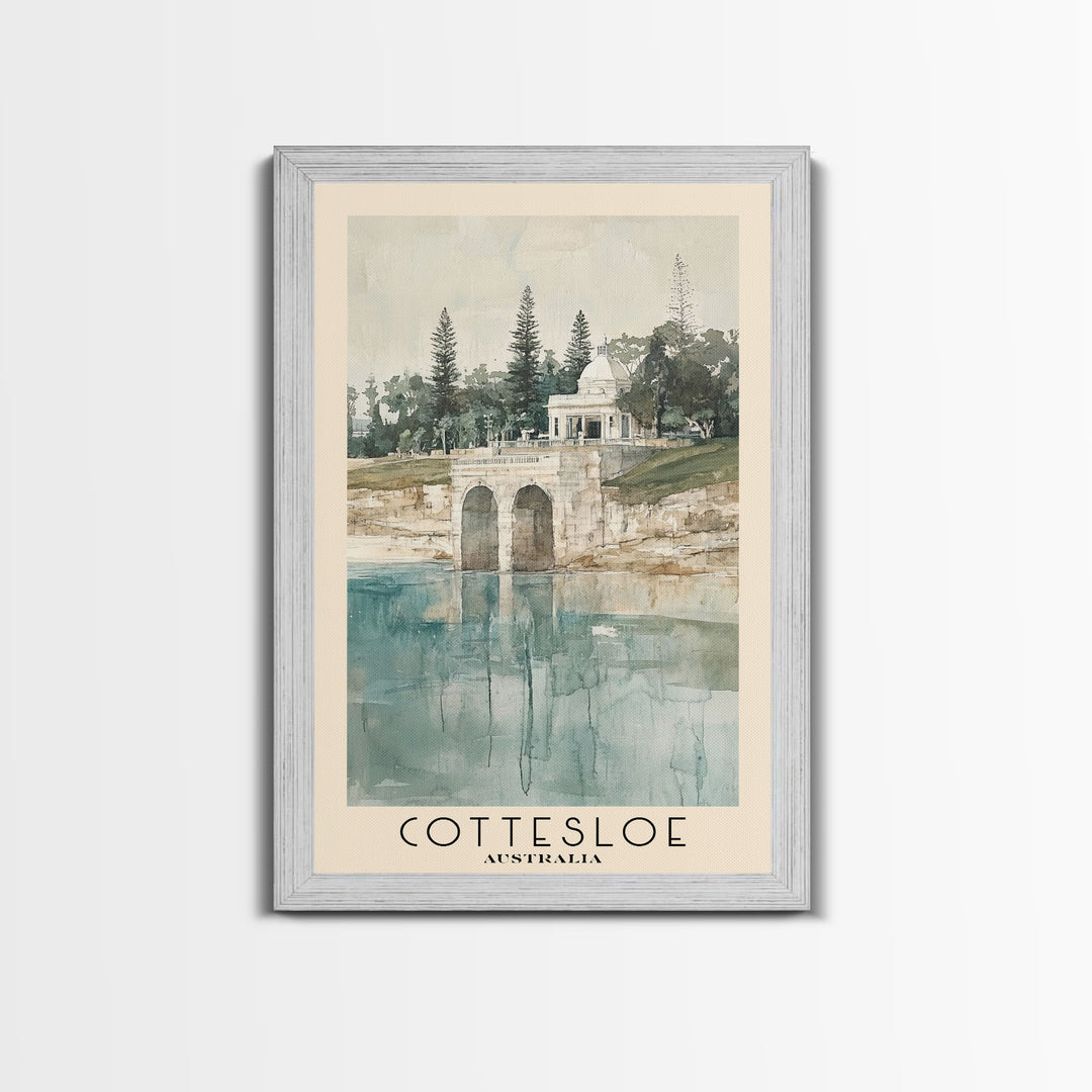 Cottesloe, Australia Watercolor Print, Vacation Gift, Australia Wall Art, Vacation Wall Art, Vacatation Memories, Beach Decor, Beach Or Lakehouse Art