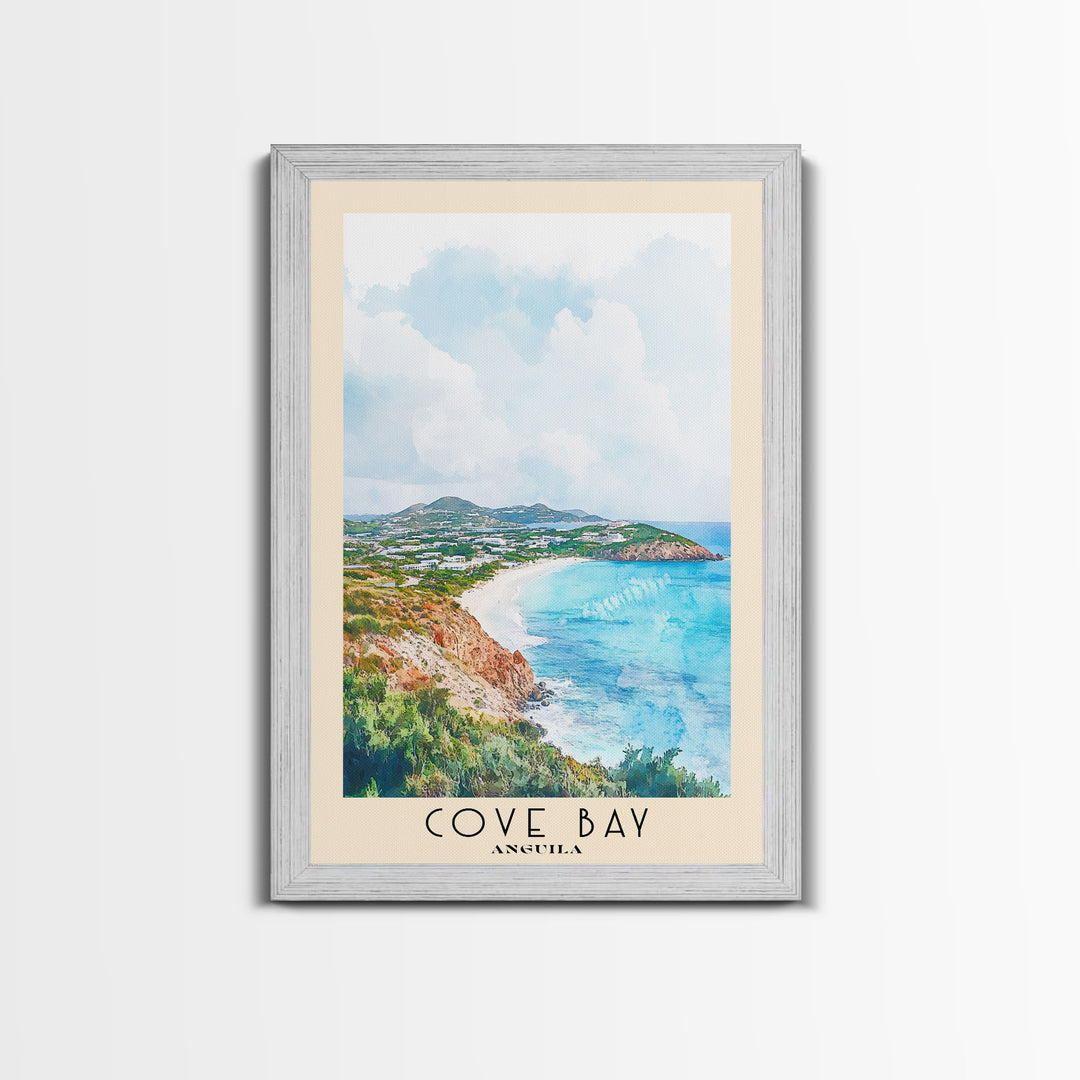 Cove Bay, Anguila Watercolor Print, Vacation Gift, Anguila Wall Art, Beach Painting, Beach Decor, Beach Or Lakehouse Art