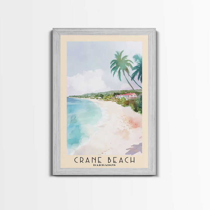 Crane Beach, Barbados Watercolor Print, Vacation Gift, Barbados Wall Art, Vacation Wall Art, Vacatation Memories, Beach Decor, Beach Or Lakehouse Art