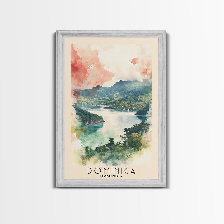 Dominica, Dominica Watercolor Print, Vacation Gift, Dominica Wall Art, Vacation Wall Art, Vacatation Memories, Beach Decor, Beach Or Lakehouse Art