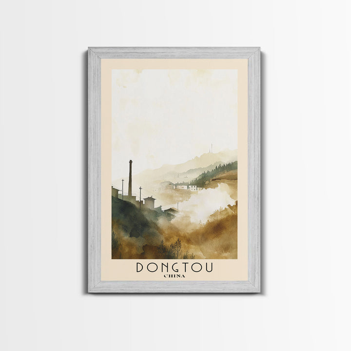 Dongtou, China Watercolor Print, Vacation Gift, China Wall Art, Beach Painting, Beach Decor, Large Wall Art, Wood Frame Art