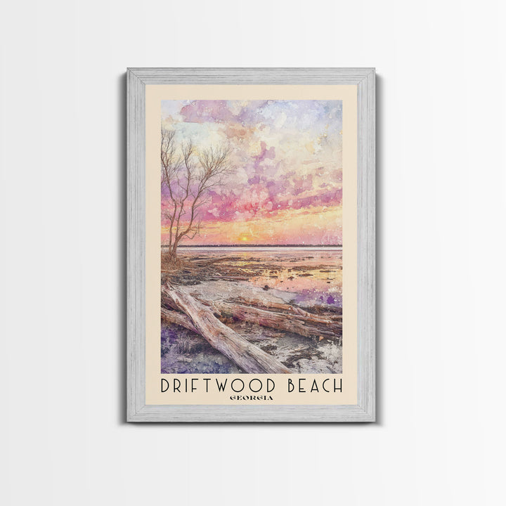 Driftwood Beach, Georgia Watercolor Print, Vacation Gift, Georgia Wall Art, Vacation Wall Art, Vacatation Memories, Beach Decor, Beach Or Lakehouse Art